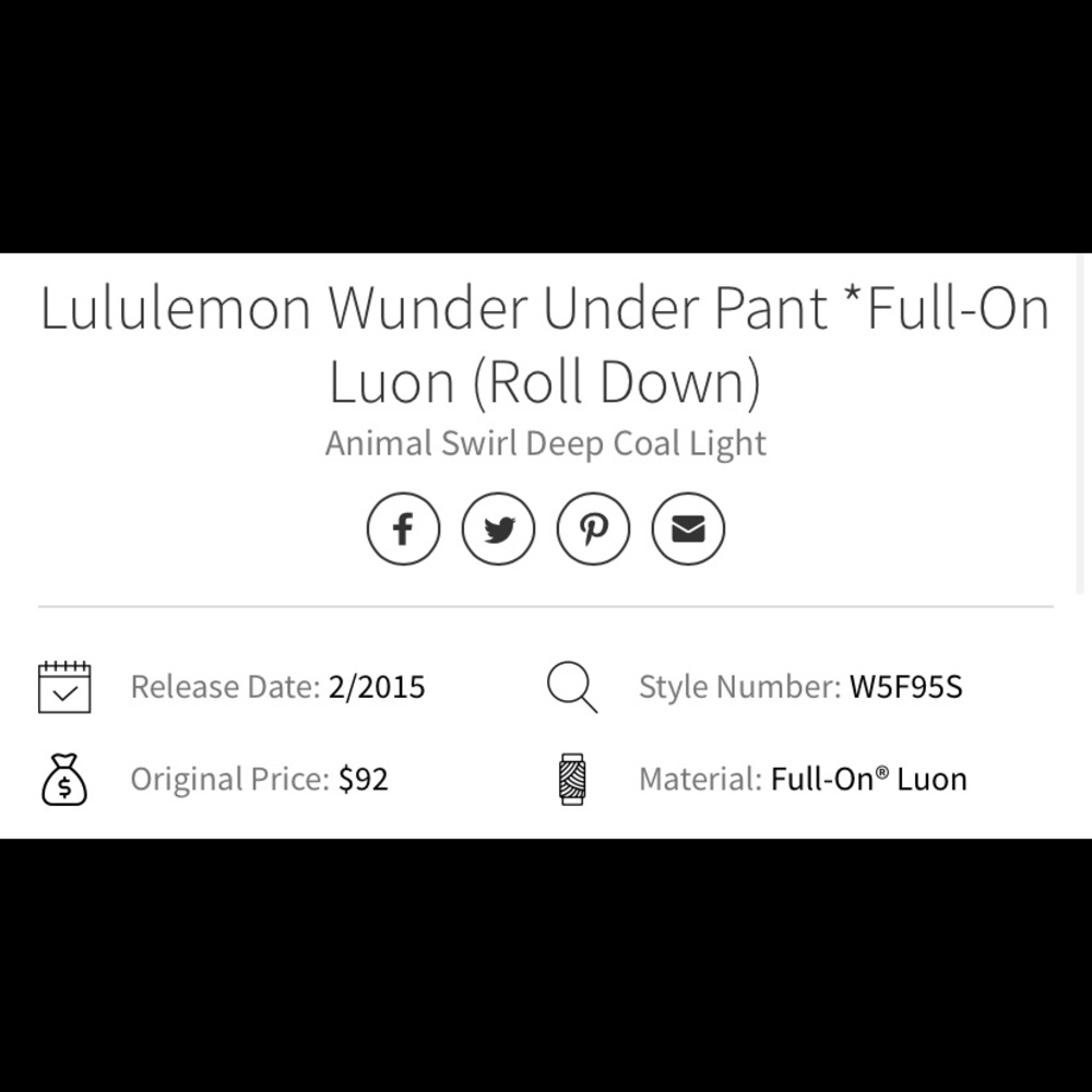 Wunder Under Pant *Full-On Luon (Roll Down) size 4 - Picture 5 of 7